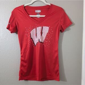 Wisconsin Badgers NCAA Women's Red V-Neck Top